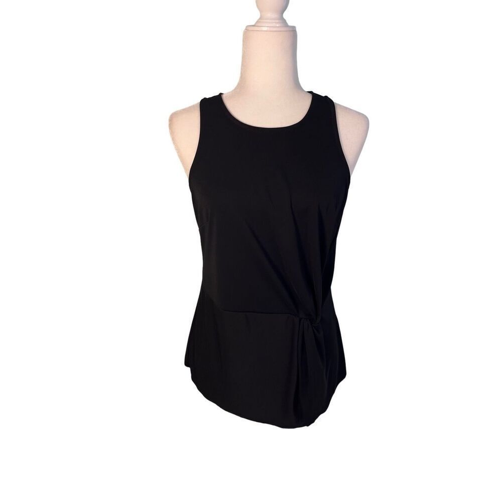 Banana Republic black sleeveless blouse with twist front - S